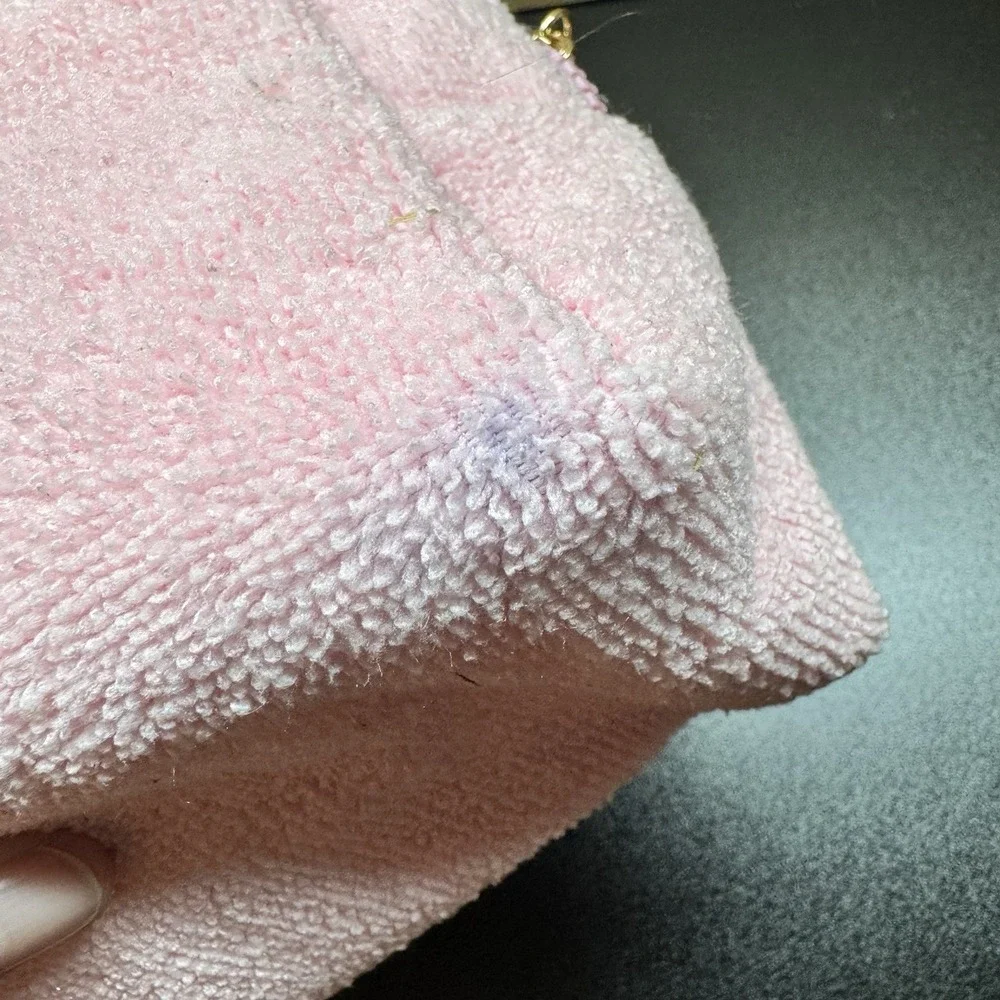 Pink Pouch Terry Cloth Summer Travel Survival Kit bag Kirkland's Home NWT‎ Flaw